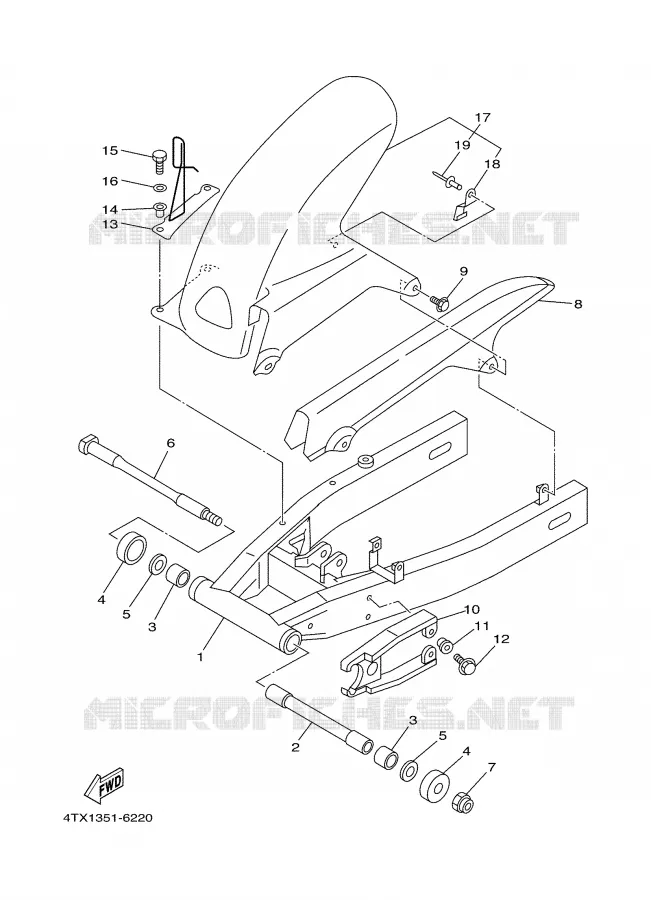 BRAS ARRIERE Yamaha MOTO 850 2000 TDM  TDM850