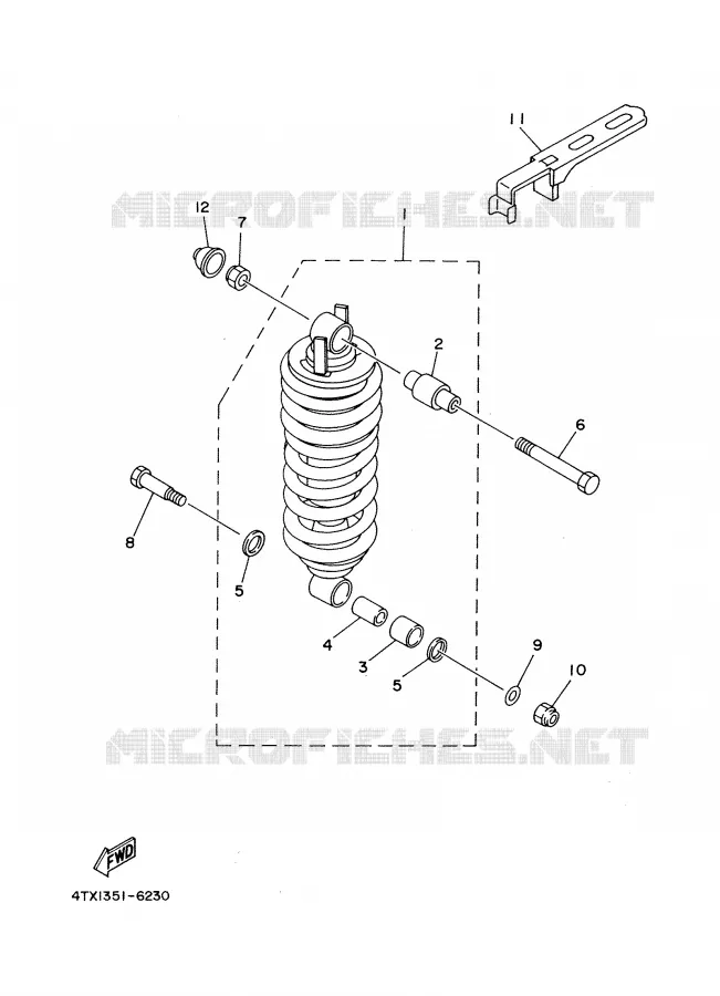 AMORTISSEUR ARRIERE Yamaha MOTO 850 2000 TDM  TDM850
