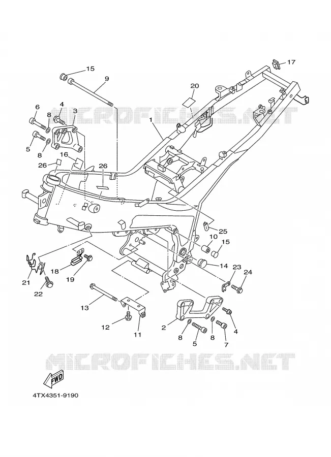 CADRE Yamaha MOTO 850 2000 TDM  TDM850