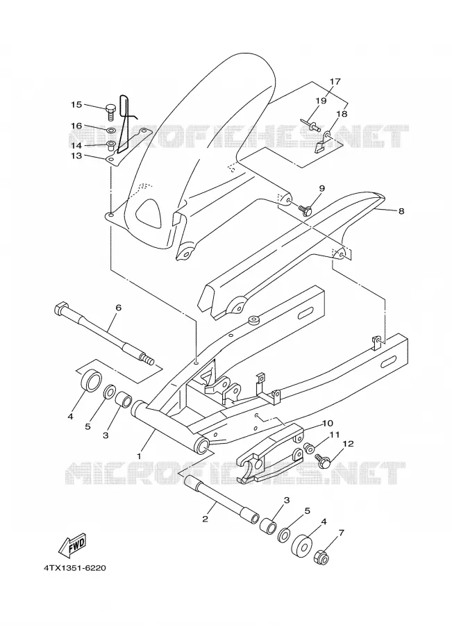 BRAS ARRIERE Yamaha MOTO 850 2000 TDM  TDM850