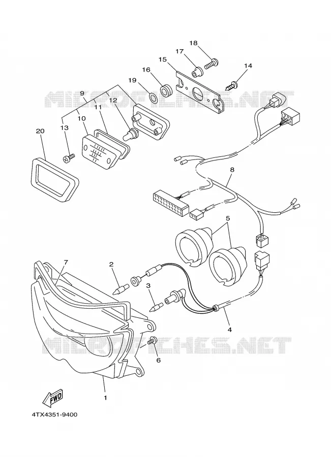PHARE  Yamaha MOTO 850 2001 TDM  TDM850