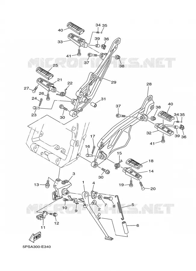 BEQUILLE / REPOSE PIEDS Yamaha MOTO 900 2006 TDM  TDM900