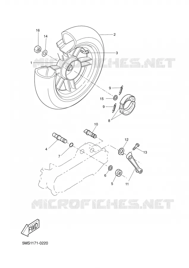 ROUE ARRIERE Yamaha SCOOTER 50 2002 BW'S  CW50