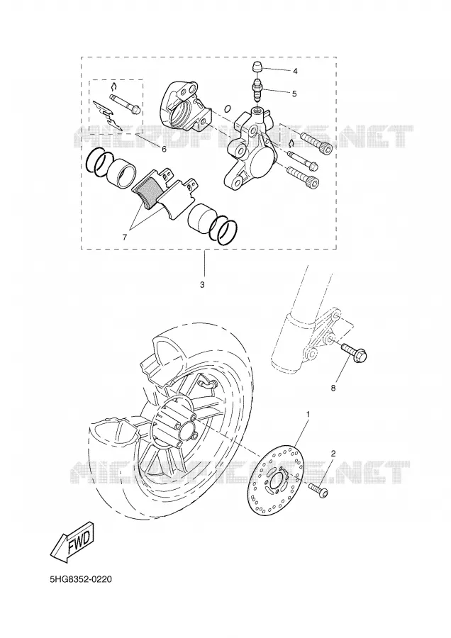 ETRIER DE FREIN AVANT Yamaha SCOOTER 50 2003 BW'S  CW50