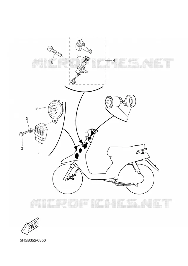 PARTIE ELECTRIQUE 1 Yamaha SCOOTER 50 2003 BW'S  CW50