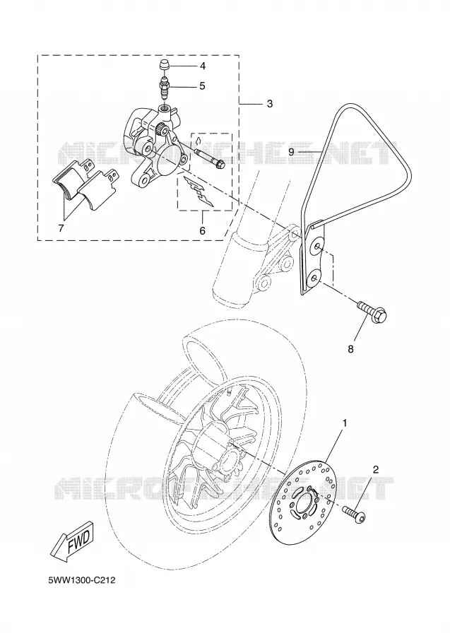 ETRIER DE FREIN AVANT Yamaha SCOOTER 50 2005 BW'S  CW50