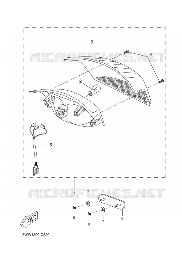FEU ARRIERE Yamaha SCOOTER 50 2006 BW'S  CW50