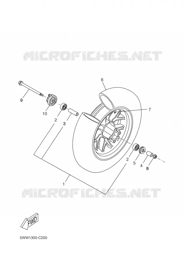 ROUE AVANT Yamaha SCOOTER 50 2007 BOOSTER  CW50