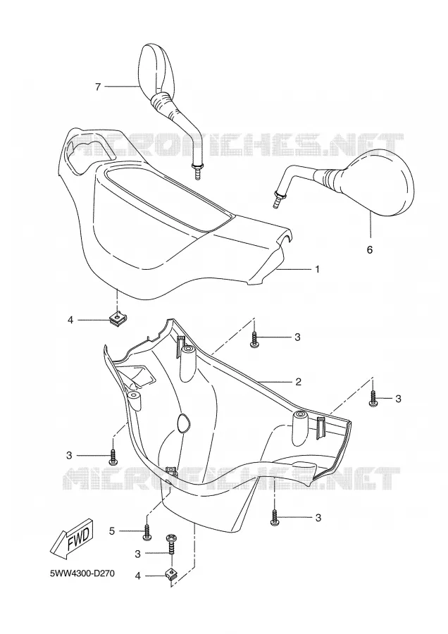 CARENAGES 1  Yamaha SCOOTER 50 2007 BOOSTER  CW50