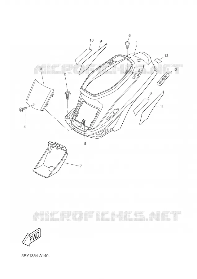 COUVERCLE LATERAL Yamaha SCOOTER 50 2001 BOOSTER  CW50 SP