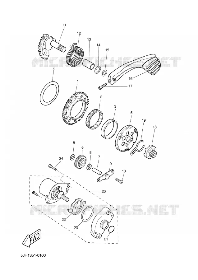 DEMARREUR Yamaha SCOOTER 50 2001 BOOSTER  CW50 SP