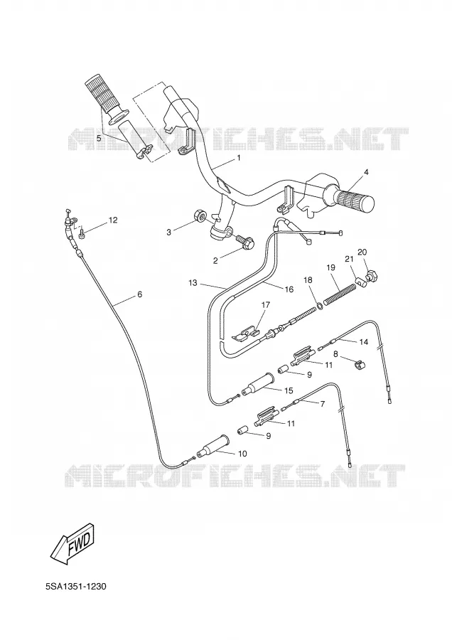 GUIDON ET CABLES Yamaha SCOOTER 50 2001 BOOSTER  CW50L