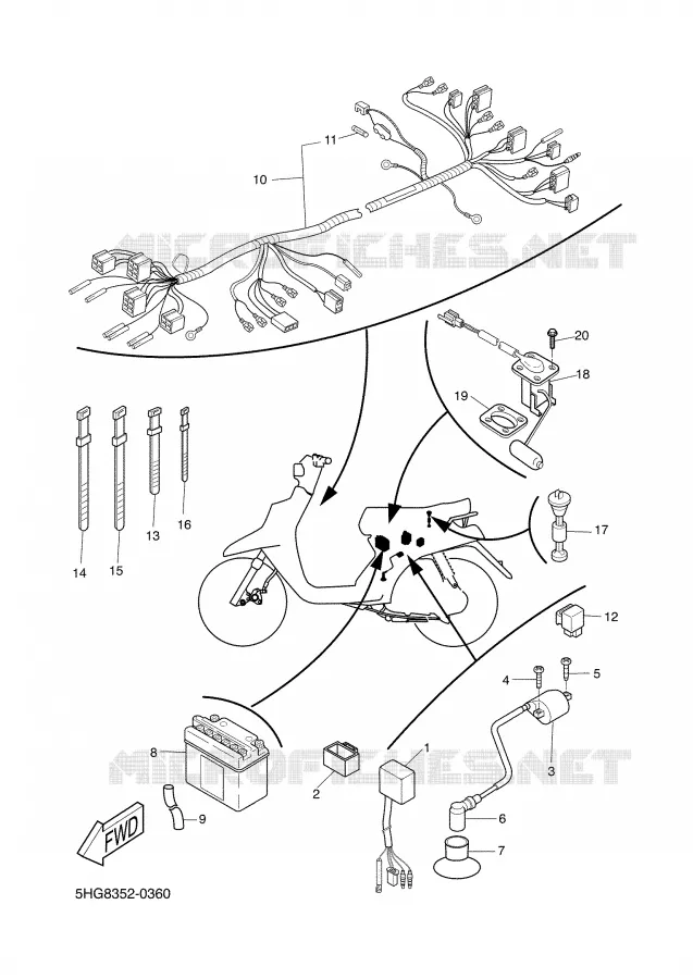 PARTIE ELECTRIQUE 2 Yamaha SCOOTER 50 2001 BOOSTER  CW50L