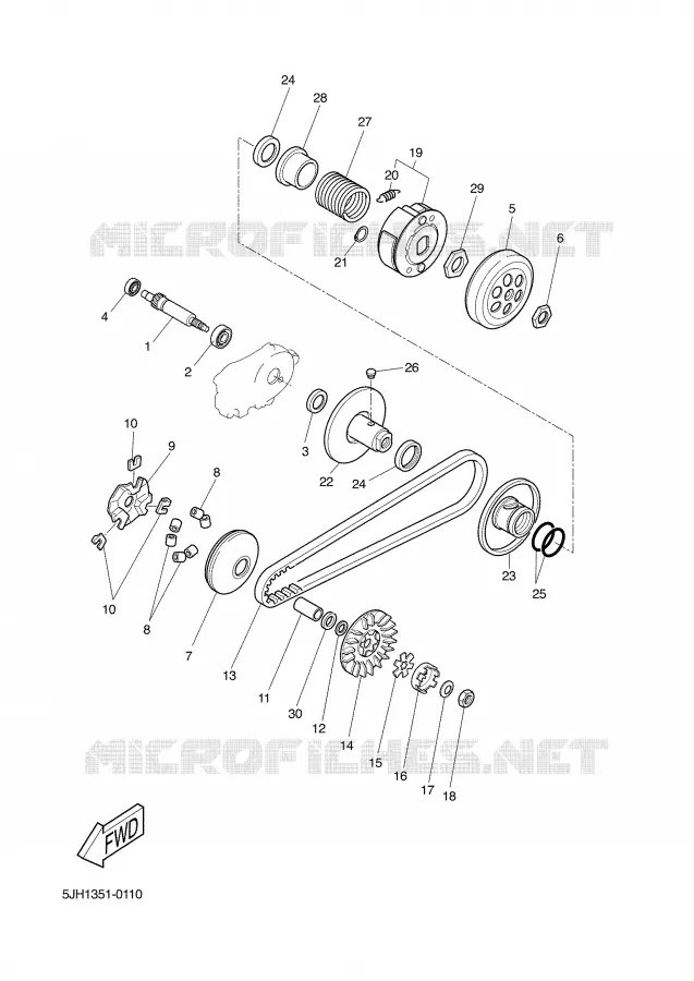 EMBRAYAGE DE DEMARREUR Yamaha SCOOTER 50 2003 BW'S  CW50L