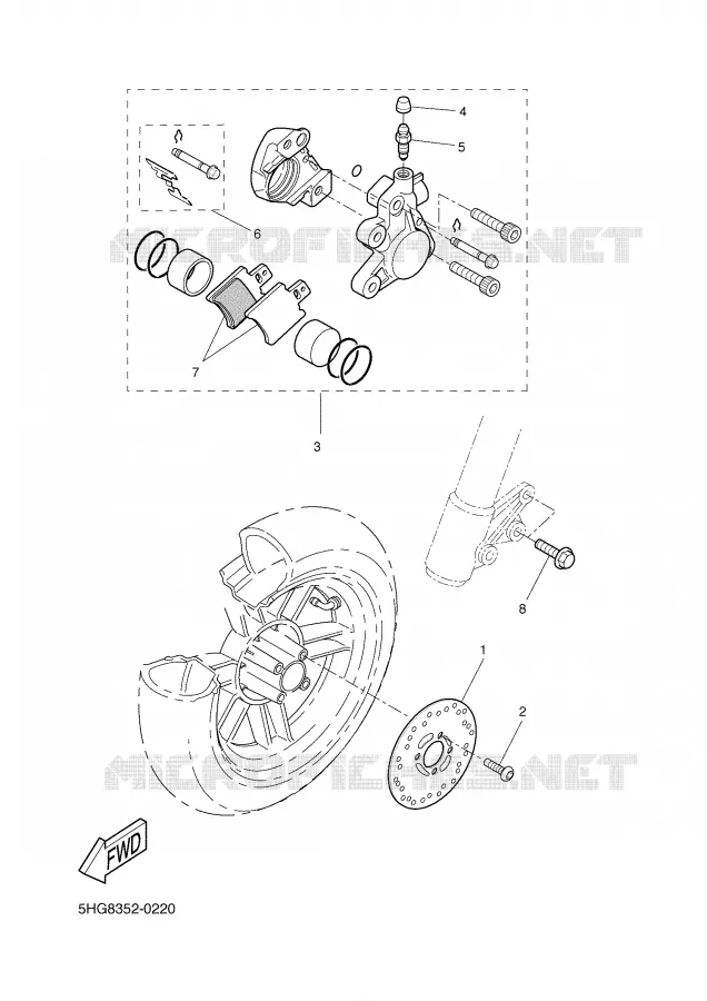 ETRIER DE FREIN AVANT Yamaha SCOOTER 50 2003 BW'S  CW50L