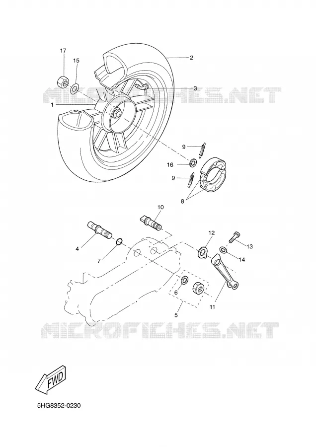 ROUE ARRIERE Yamaha SCOOTER 50 2003 BW'S  CW50L