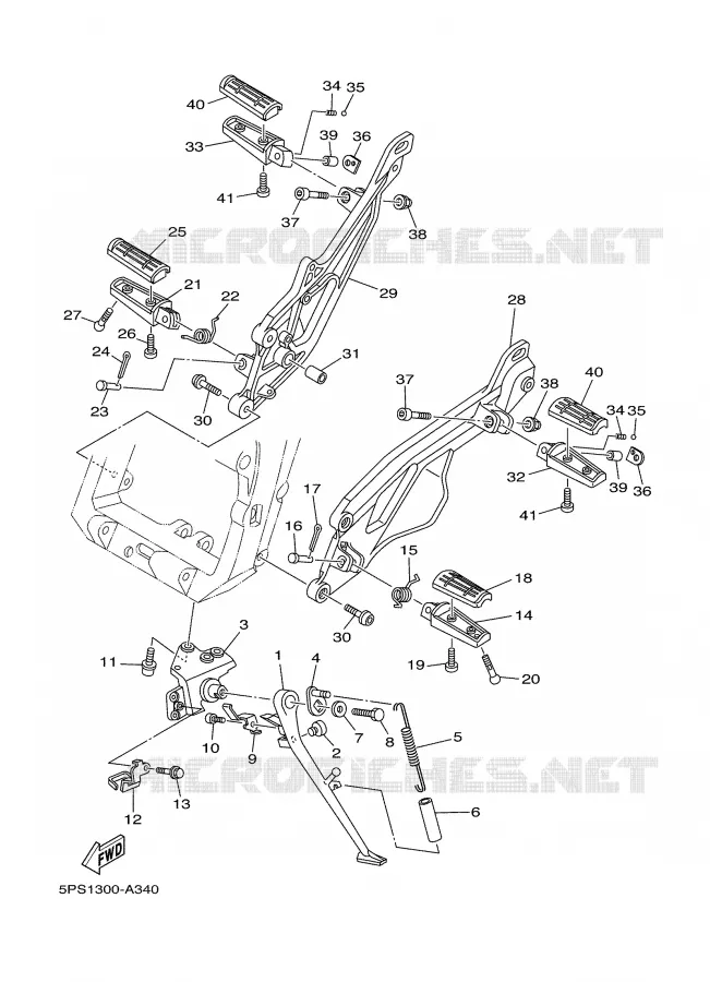 SUPPORT / REPOSE PIEDS Yamaha MOTO 900 2003 TDM  TDM900R