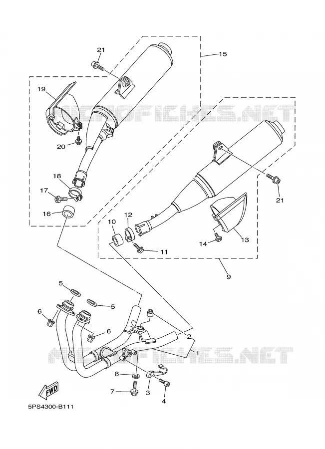 ECHAPPEMENT Yamaha MOTO 900 2004 TDM  TDM900S