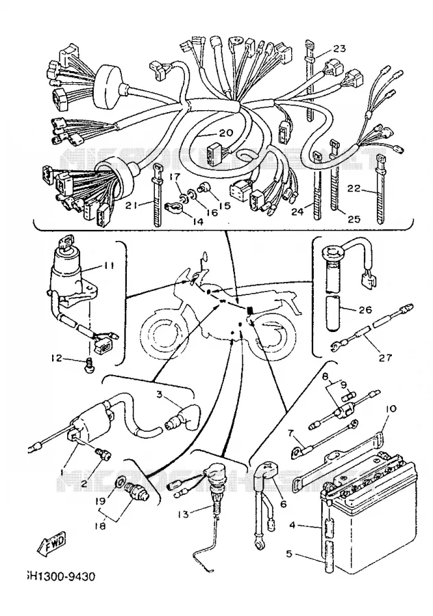 PARTIE ELECTRIQUE 1 Yamaha MOTO 125 1991 TDR  TDR125