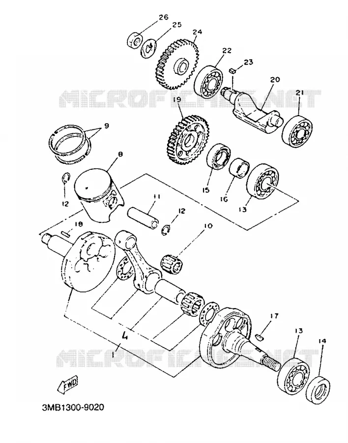 VILEBREQUIN / PISTON Yamaha MOTO 125 1991 TDR  TDR125