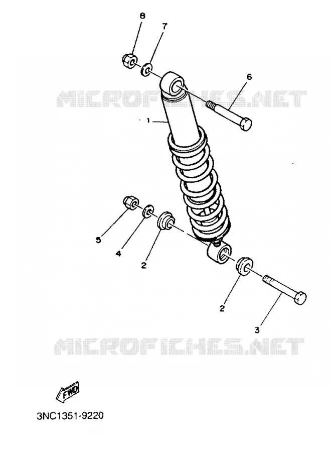 AMORTISSEUR ARRIERE Yamaha MOTO 125 1991 TDR  TDR125