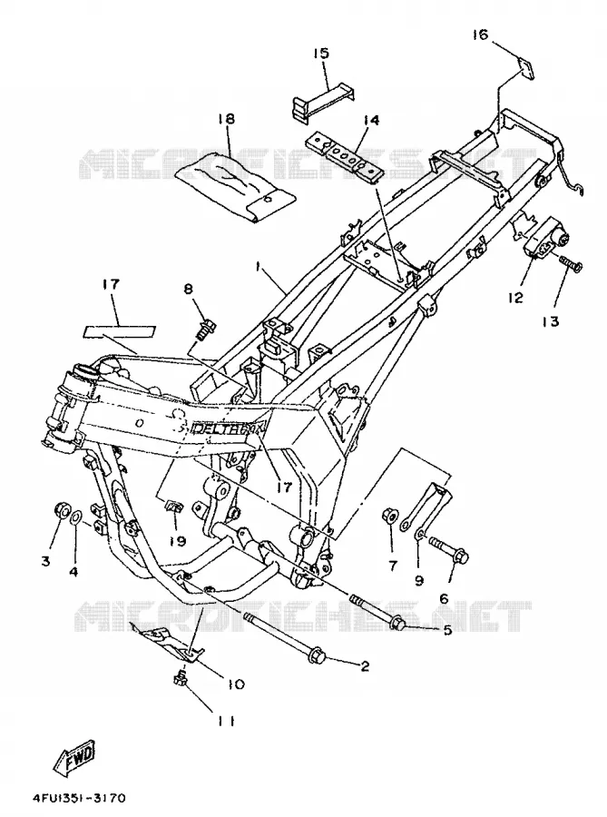CADRE Yamaha MOTO 125 1993 TDR  TDR125