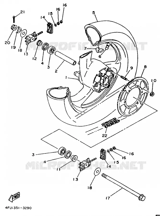 ROUE ARRIERE Yamaha MOTO 125 1993 TDR  TDR125