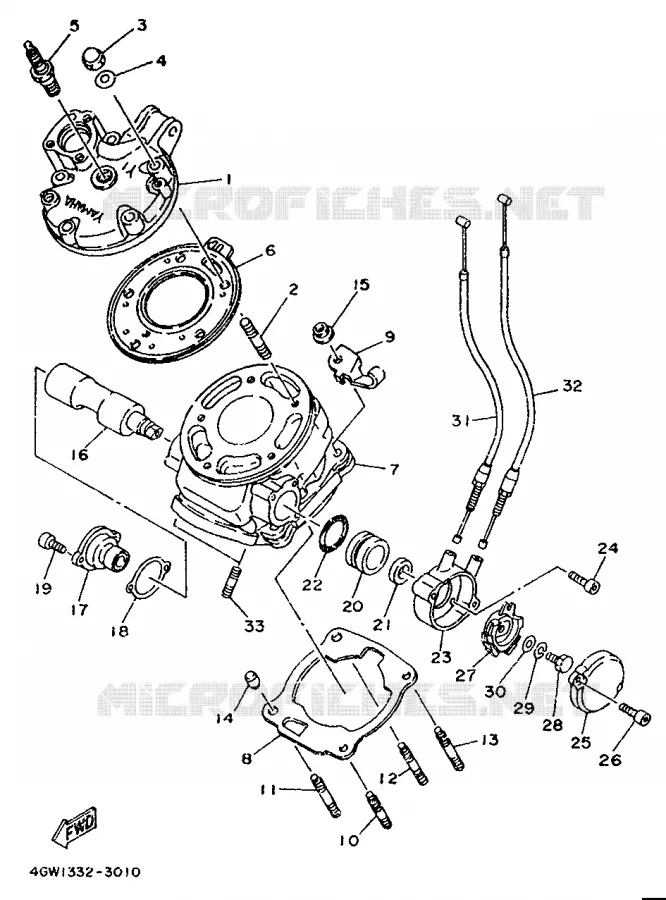 CYLINDRE Yamaha MOTO 125 1993 TDR  TDR125