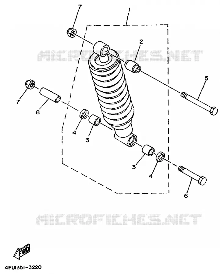 AMORTISSEUR ARRIERE Yamaha MOTO 125 1993 TDR  TDR125