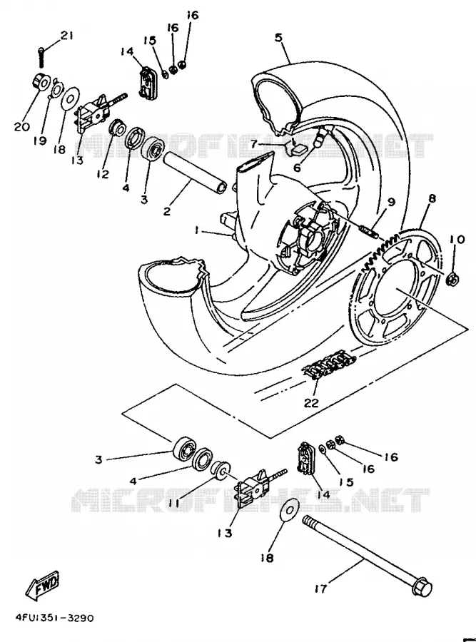 ROUE ARRIERE Yamaha MOTO 125 1993 TDR  TDR125