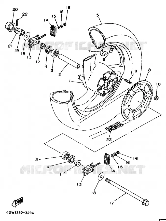 ROUE ARRIERE Yamaha MOTO 125 1993 TDR  TDR125