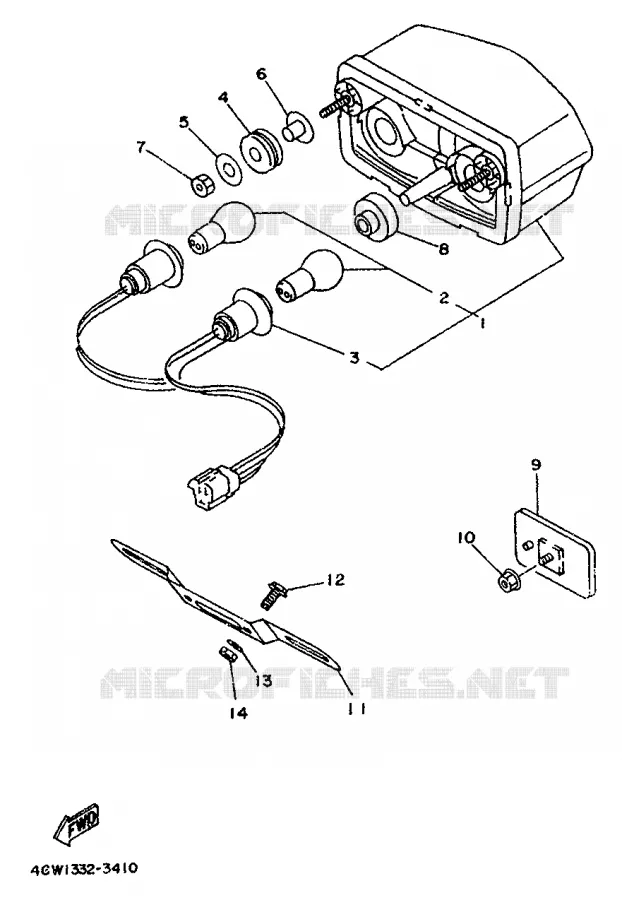 FEU ARRIERE Yamaha MOTO 125 1993 TDR  TDR125
