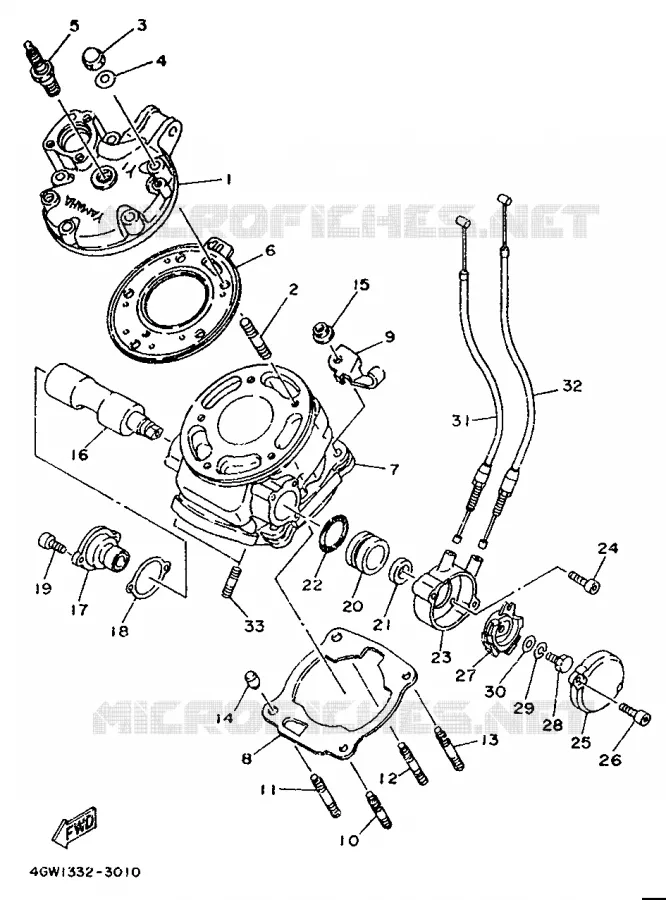 CYLINDRE Yamaha MOTO 125 1993 TDR  TDR125