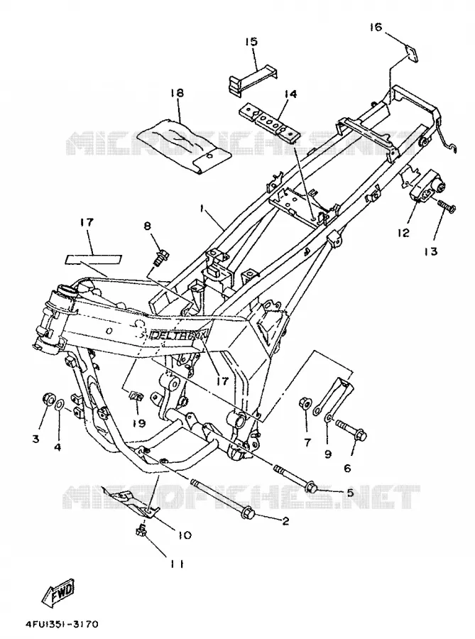 CADRE Yamaha MOTO 125 1993 TDR  TDR125