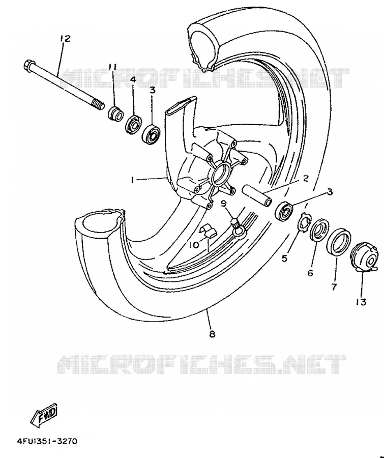 ROUE AVANT Yamaha MOTO 125 1993 TDR  TDR125