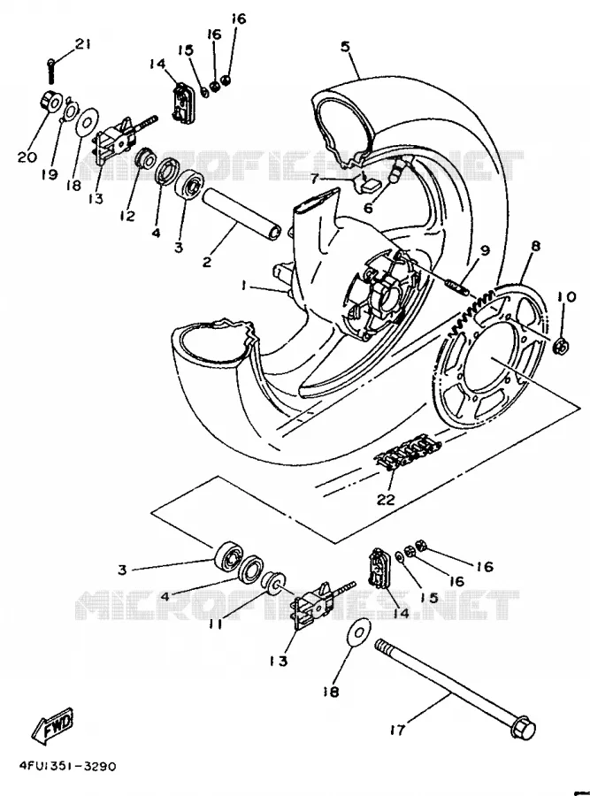 ROUE ARRIERE Yamaha MOTO 125 1993 TDR  TDR125