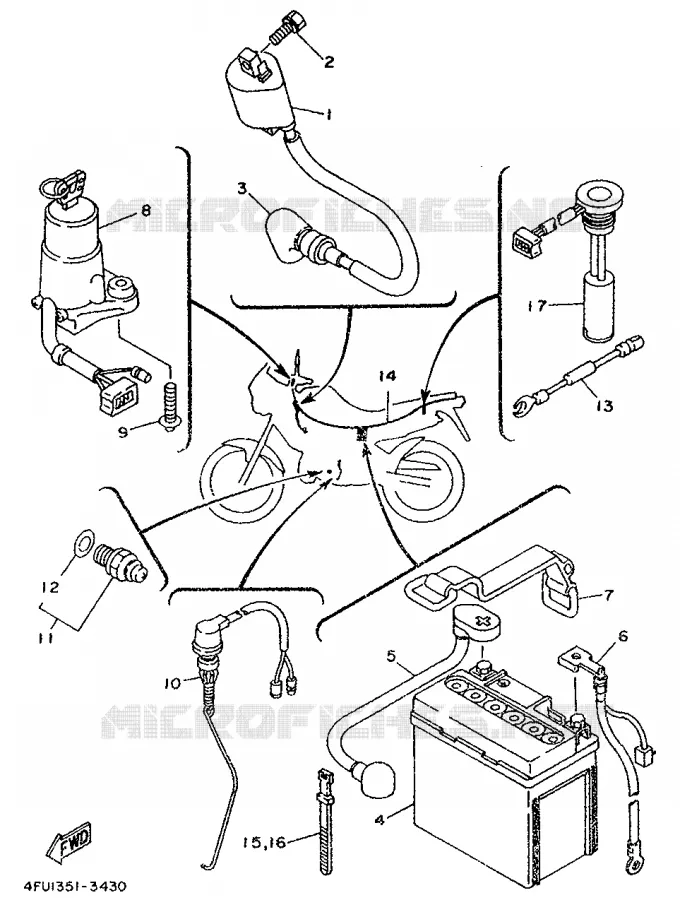 PARTIE ELECTRIQUE 1 Yamaha MOTO 125 1993 TDR  TDR125