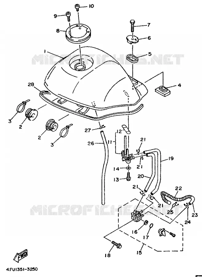 RESERVOIR A ESSENCE Yamaha MOTO 125 1994 TDR  TDR125