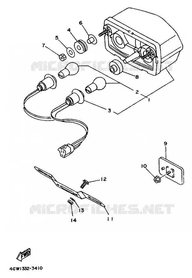FEU ARRIERE Yamaha MOTO 125 1994 TDR  TDR125