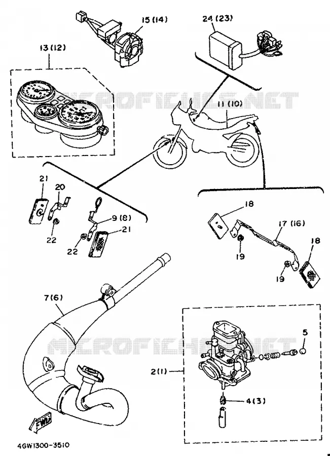 PIÈCES OPTIONNELLES - PARTIE CYCLE - AUTRICHE Yamaha MOTO 125 1994 TDR  TDR125