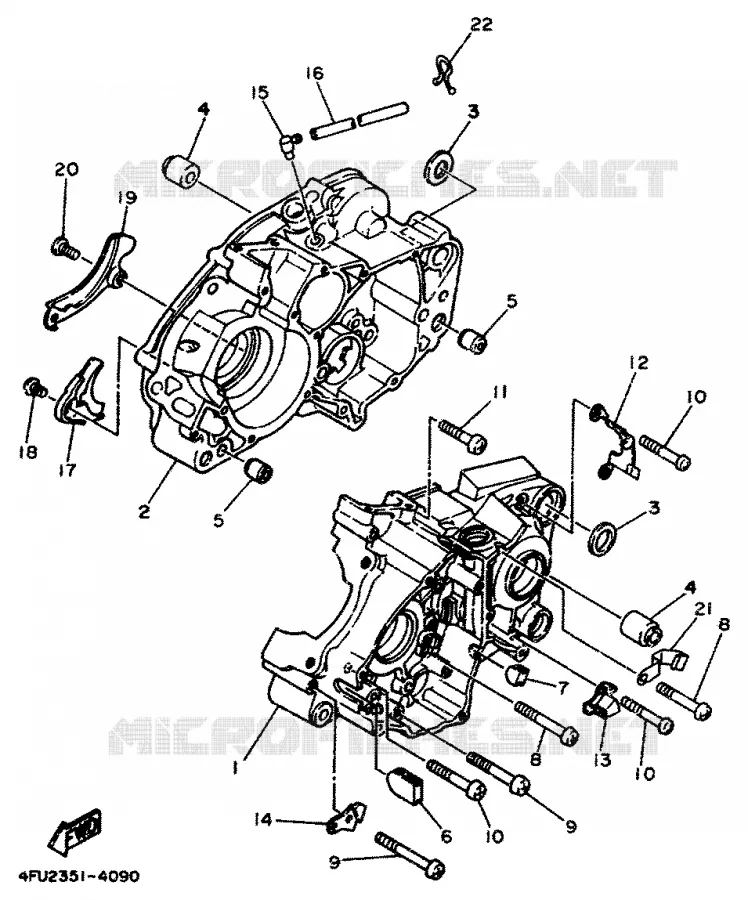 CARTER MOTEUR Yamaha MOTO 125 1995 TDR  TDR125