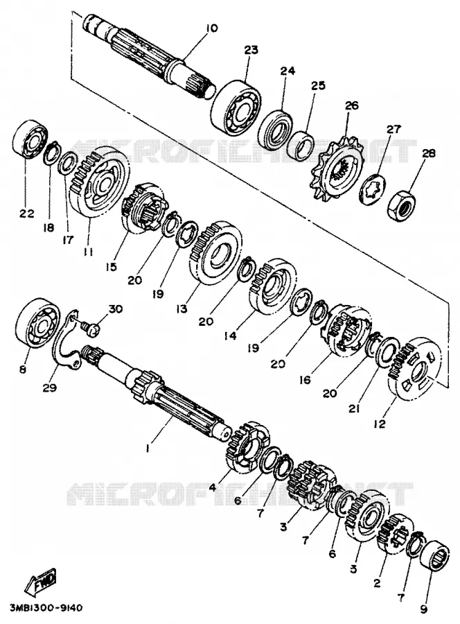 TRANSMISSION Yamaha MOTO 125 1995 TDR  TDR125