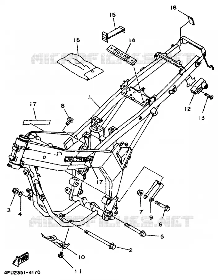 CADRE Yamaha MOTO 125 1995 TDR  TDR125