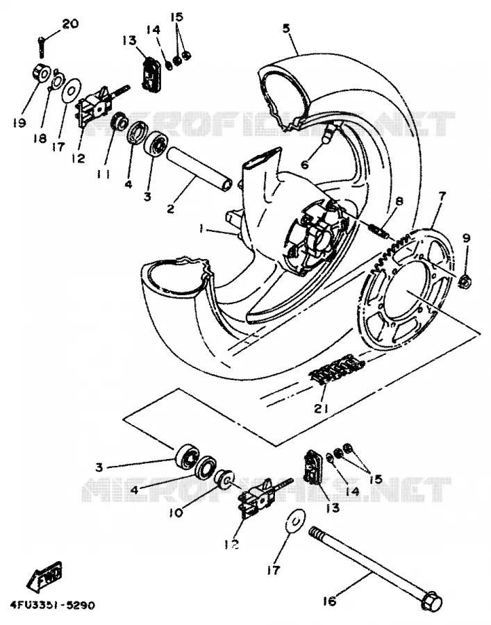 ROUE ARRIERE Yamaha MOTO 125 1995 TDR  TDR125