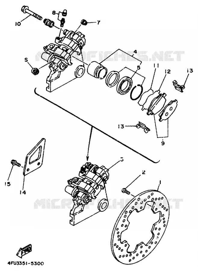 MAITRE CYLINDRE DE FREIN ARRIERE Yamaha MOTO 125 1995 TDR  TDR125