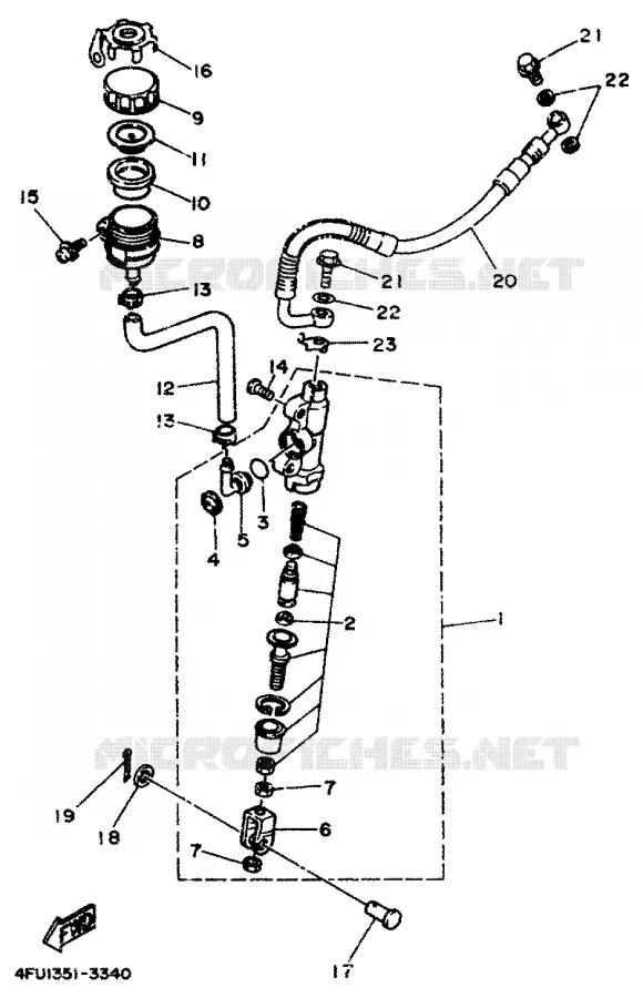 MAITRE CYLINDRE DE FREIN ARRIERE Yamaha MOTO 125 1995 TDR  TDR125