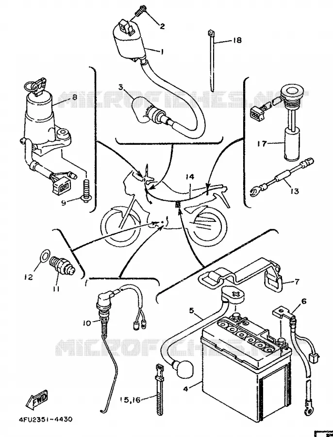 PARTIE ELECTRIQUE 1 Yamaha MOTO 125 1995 TDR  TDR125