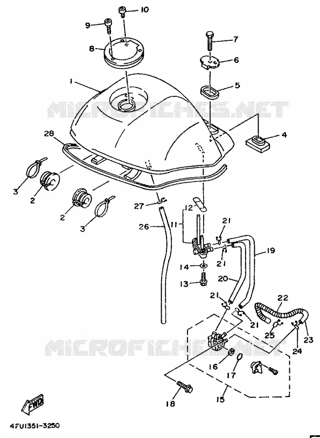 RESERVOIR A ESSENCE Yamaha MOTO 125 1996 TDR  TDR125