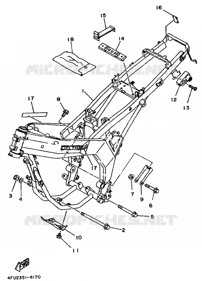 CADRE Yamaha MOTO 125 1996 TDR  TDR125