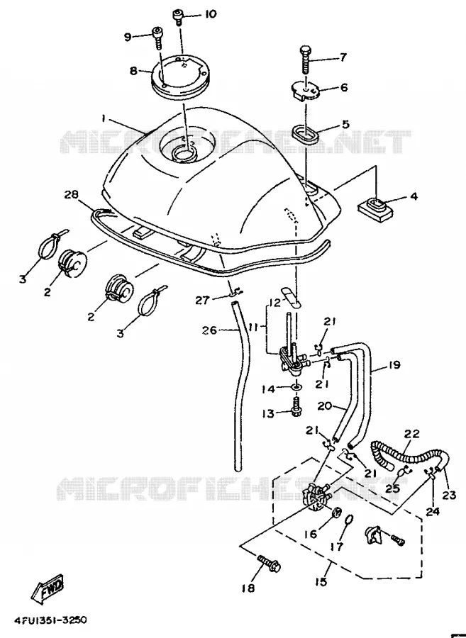 RESERVOIR A ESSENCE Yamaha MOTO 125 1996 TDR  TDR125